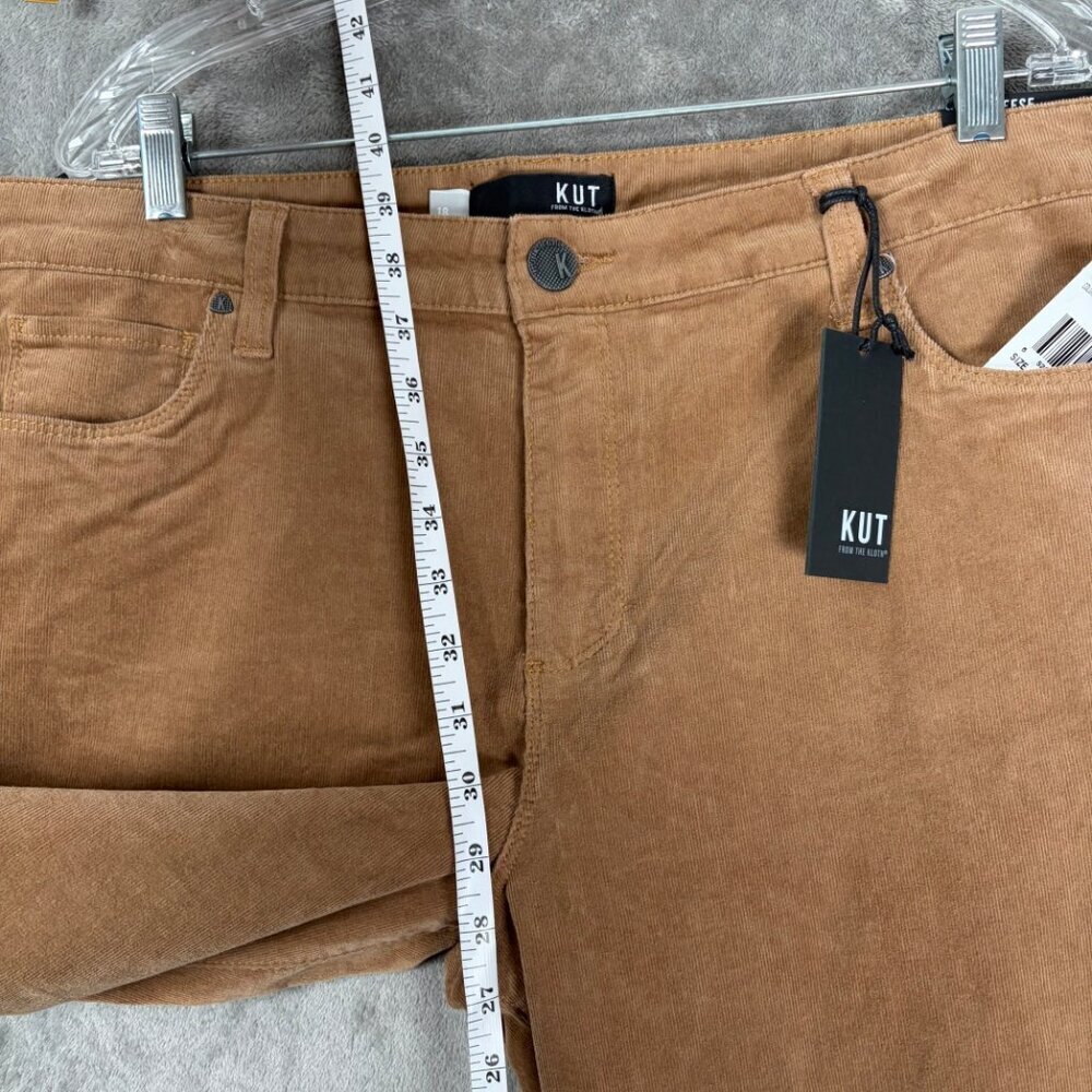 KUT From The Kloth Reese Ankle Straight Leg Pants Women’s 18 Brown Corduroy Y2k - Picture 6 of 8